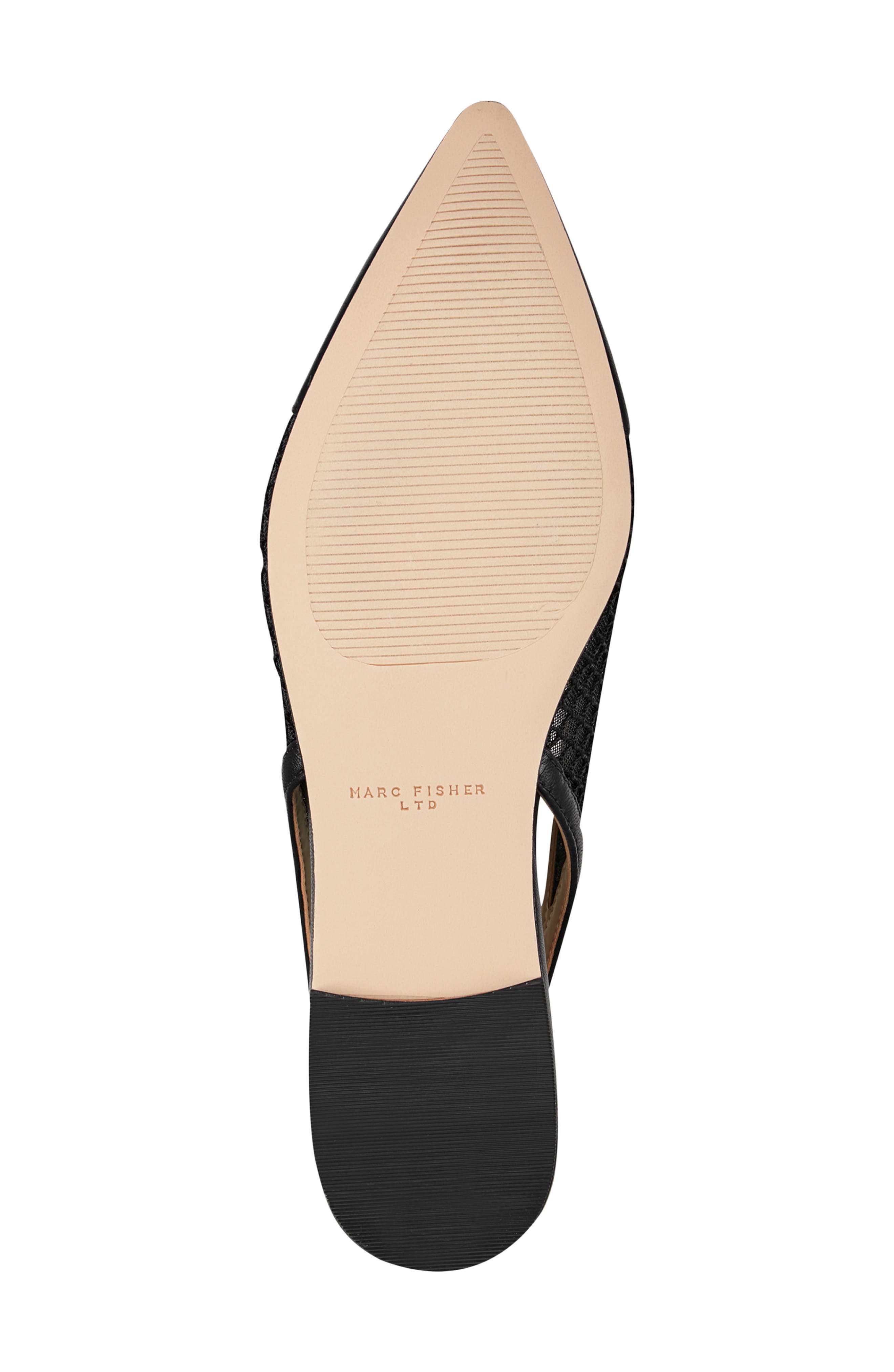 Marc Fisher LTD Davin Pointed Toe Slingback Flat, Alternate, color, Black