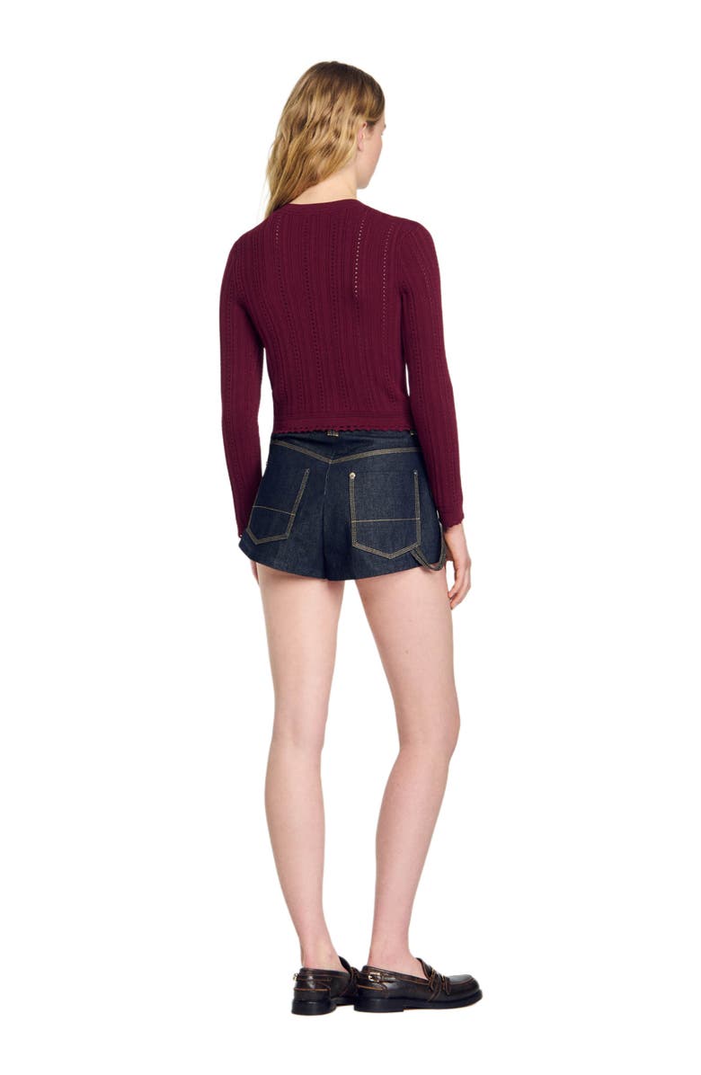 SANDRO Cable knit cardigan, Alternate, color, 
