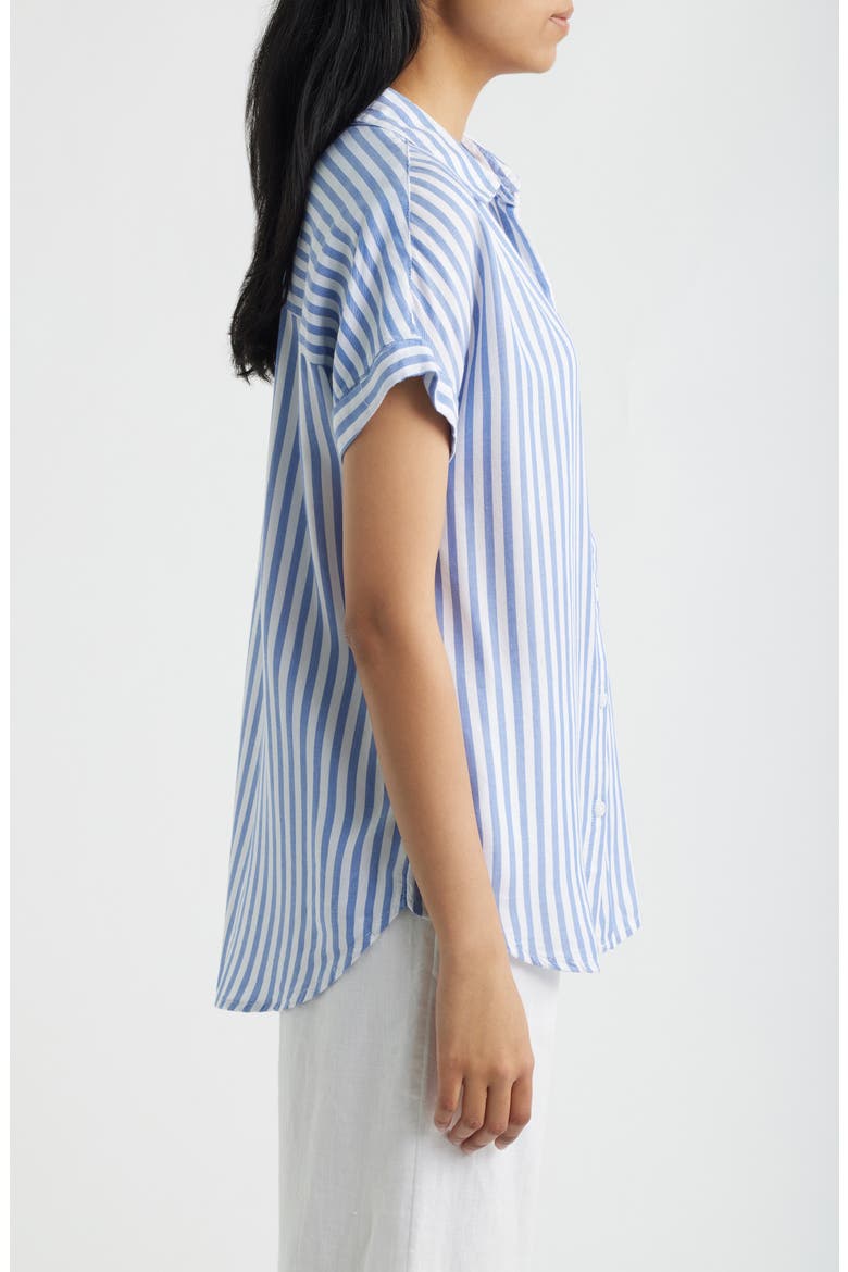 Kenzie Stripe Short Sleeve Button-Up Shirt, Alternate, color, SANTA CRUZ
