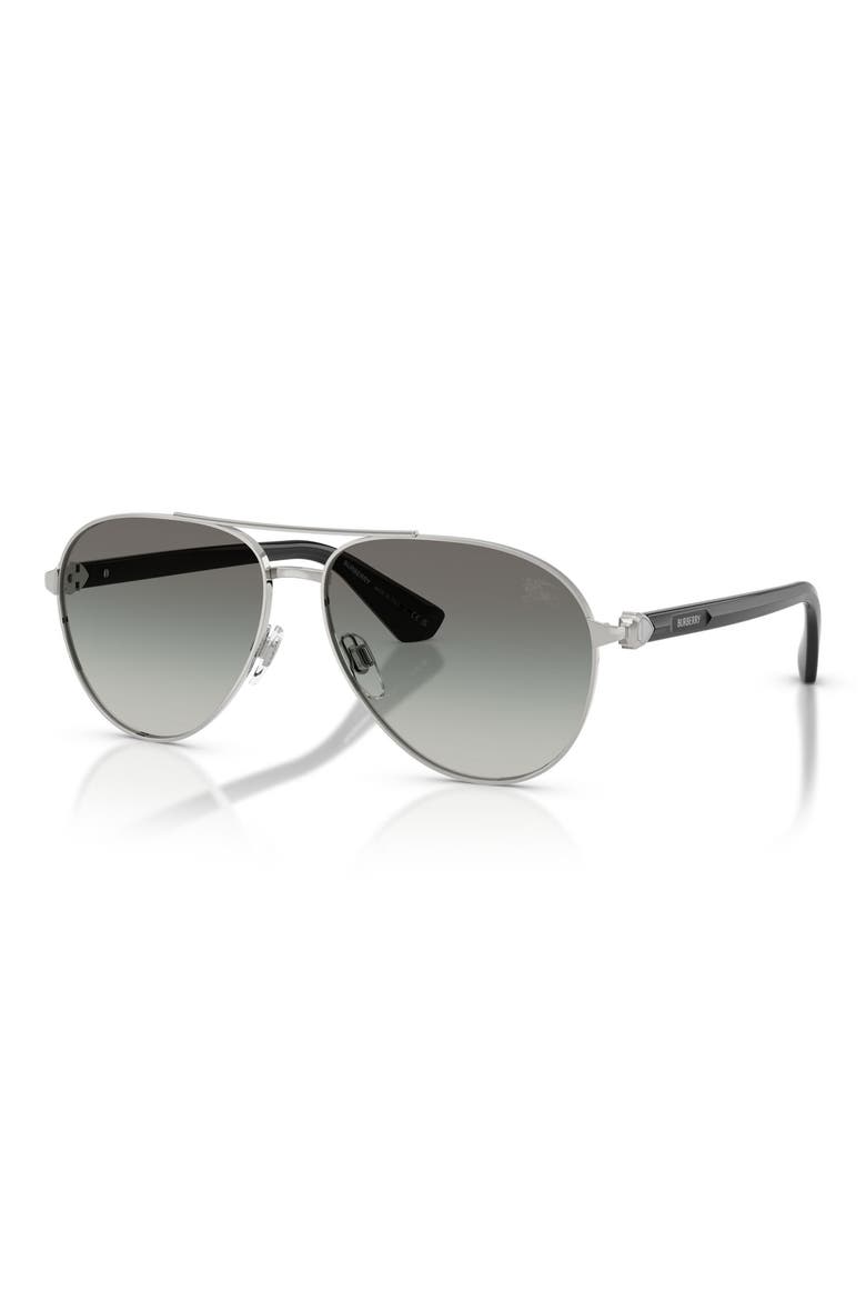 59mm Gradient Pilot Sunglasses, Alternate, color, SILVER / GREY GRADIENT