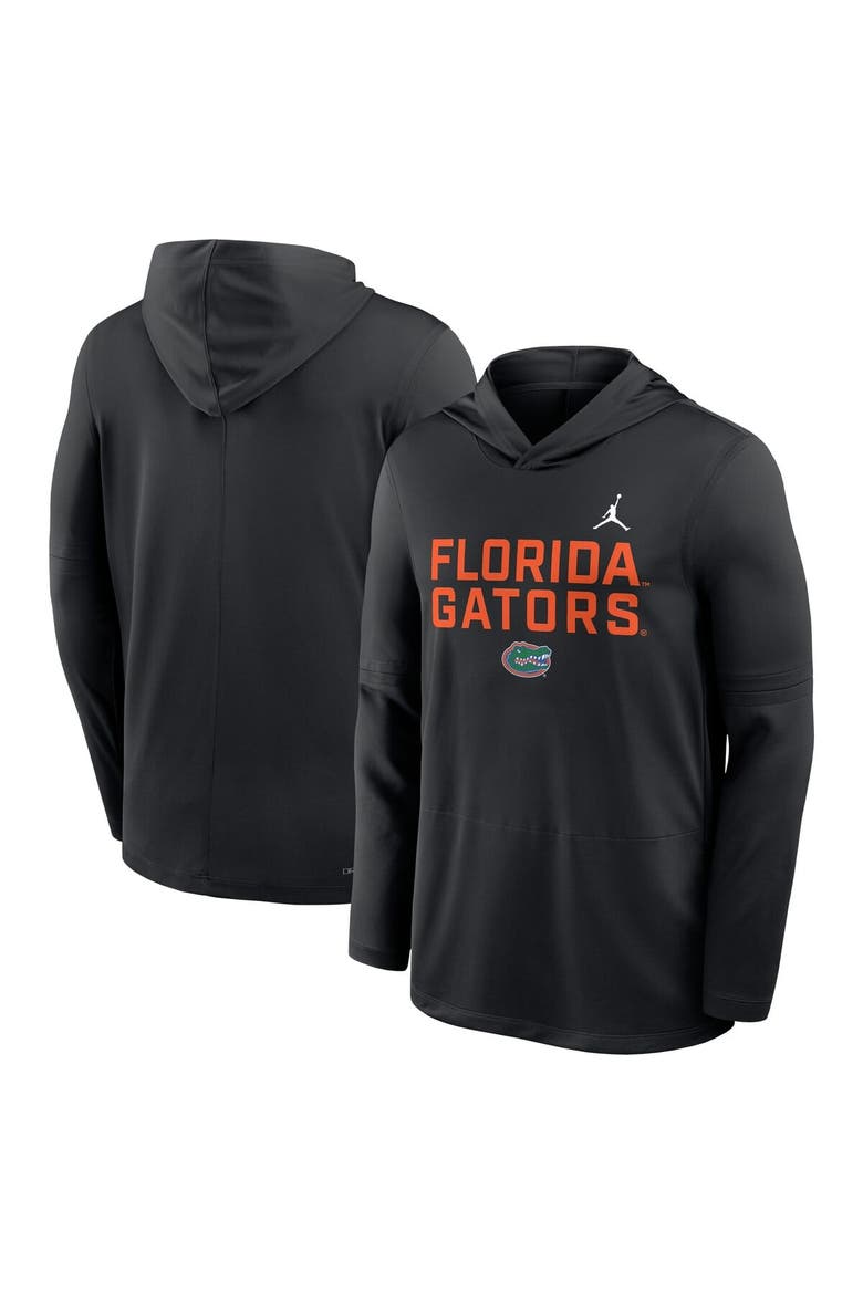 Men's Jordan Brand Black Florida Gators 2025 Sideline Performance Long Sleeve Hoodie T-Shirt, Alternate, color, Black