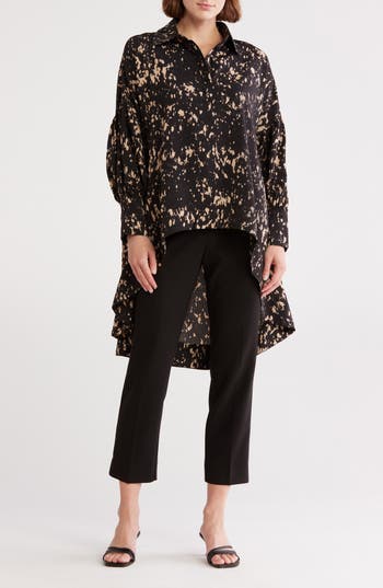 Patrizia Luca Oversize Print Shirt In Black