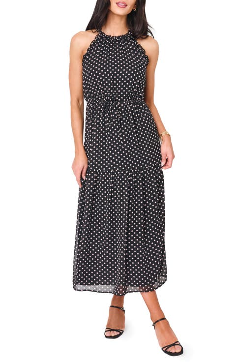 Khloe Polka Dot Ruffle Chiffon Dress