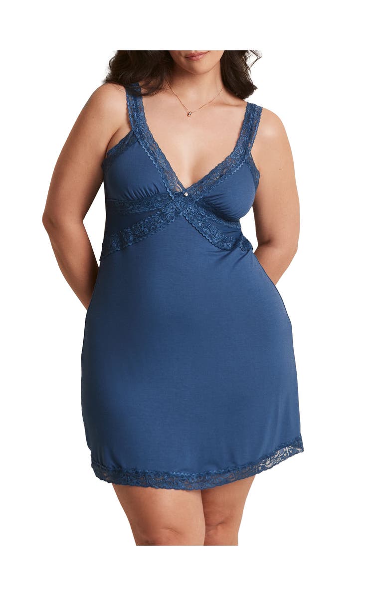Adore Me Primrose Slip Dress, Main, color, Dark Blue