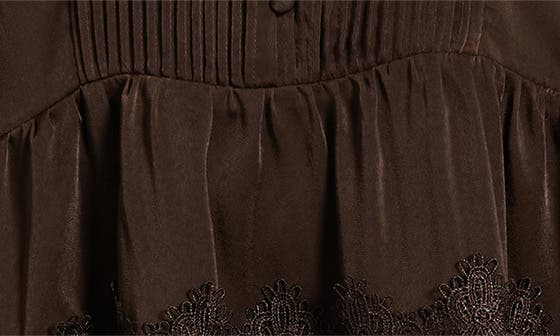 Bardot Antonia Lace Trim Long Sleeve Satin Minidress — фото 7