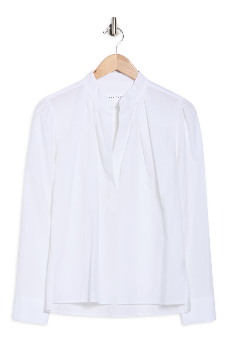 Split Neck Puff Sleeve Top, Alternate, color, OPTIC WHITE