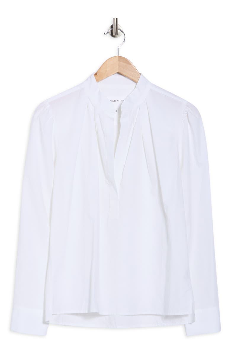 CISSA Split Neck Puff Sleeve Top, Alternate, color, Optic White