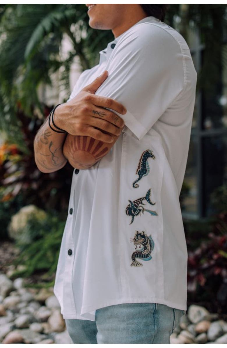 Baja Llama Split Personalities - Snap-Front Western, Alternate, color, White