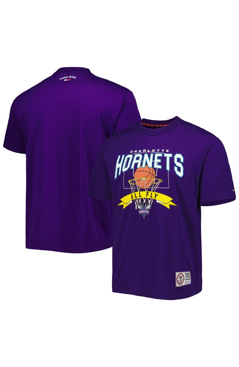TOMMY JEANS Men's Tommy Jeans Purple Charlotte Hornets Tim Backboard T-Shirt, Main, color, Purple