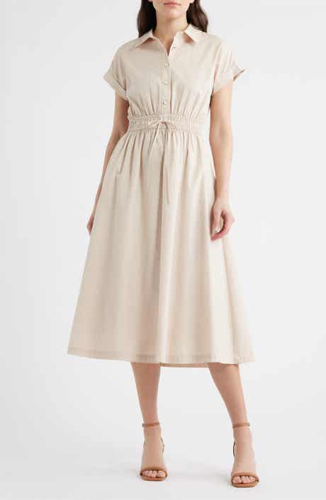 Tie Waist Midi Shirtdress