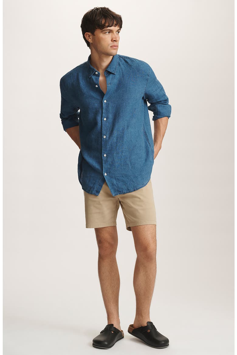 Nate Flat Front Stretch Twill Shorts, Alternate, color, KHAKI CASUAL TWILL