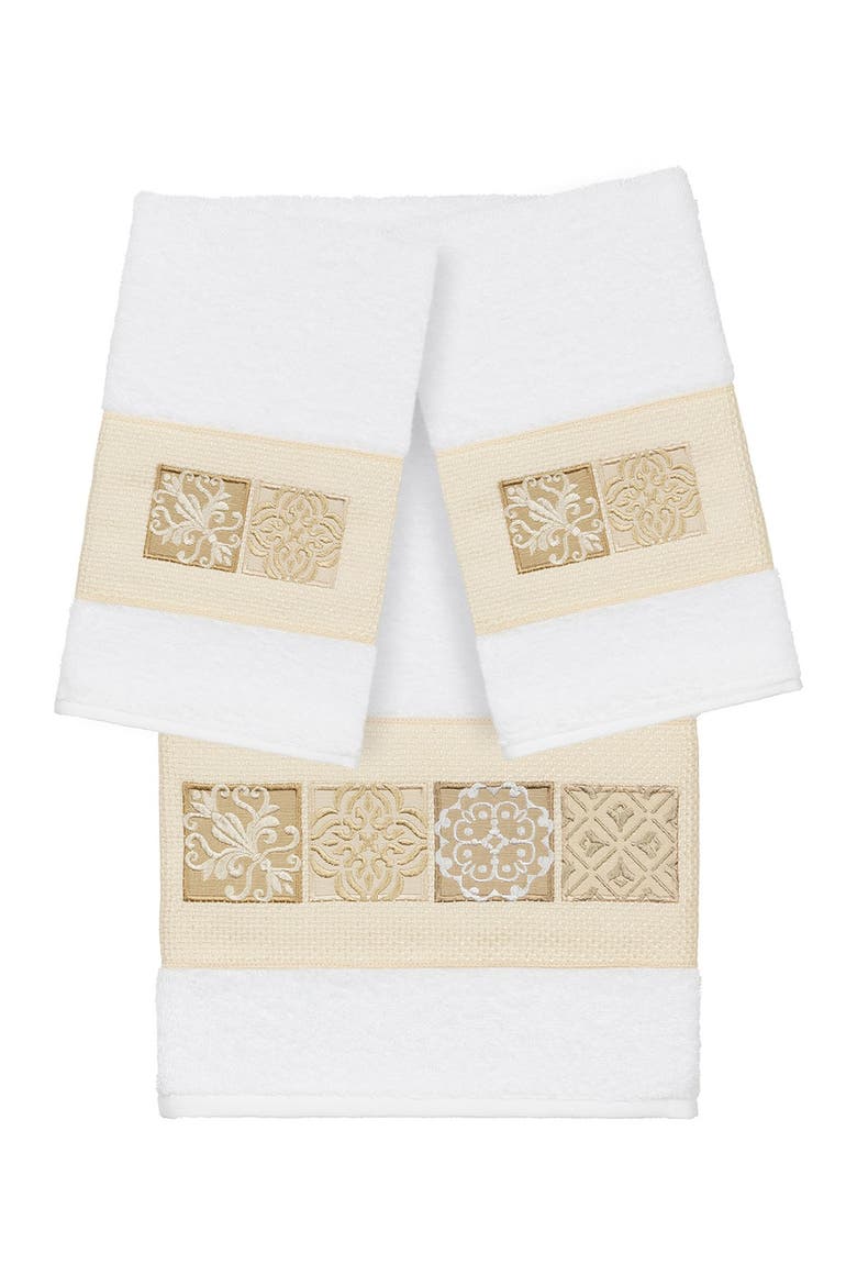 Vivian 3-Piece Embellished Towel - White, Main, color, WHITE