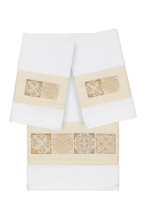 Vivian 3-Piece Embellished Towel - White