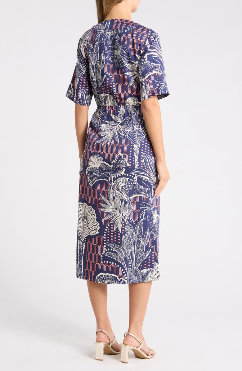 Tori Richard Oasis Maika Short Sleeve Wrap Dress, Alternate, color, Navy