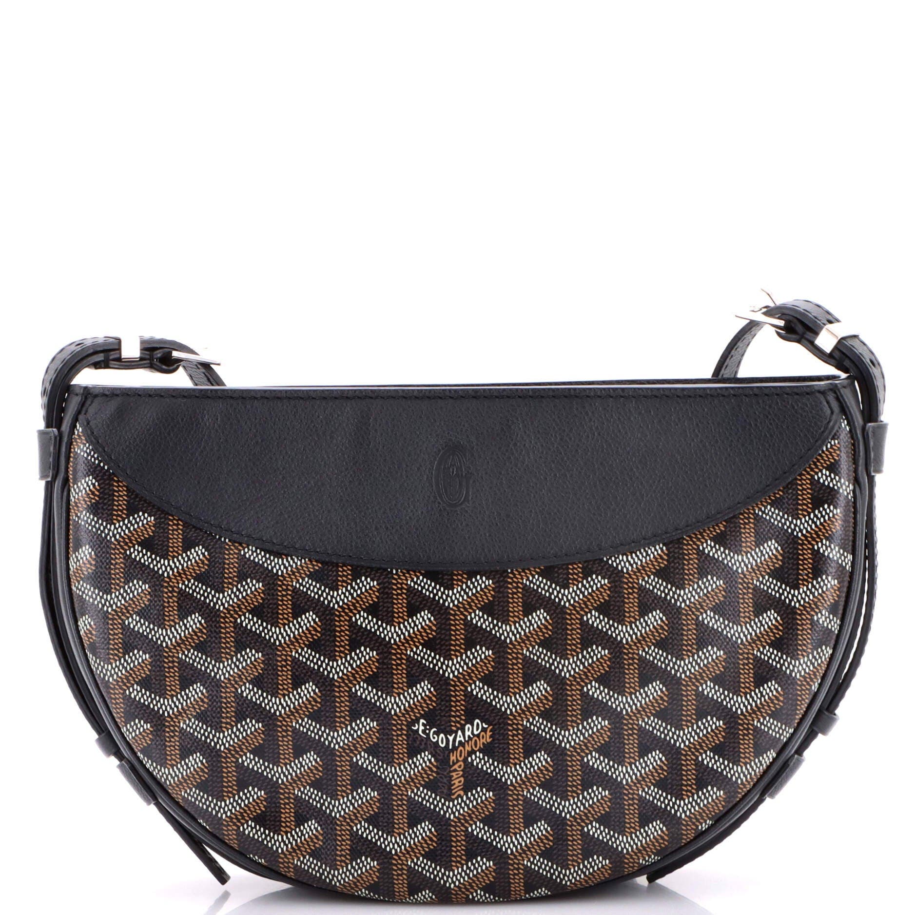 Pre-Owned Goyard Hirondelle Shoulder Bag Coated Canvas and Leather, Main, color, Black
