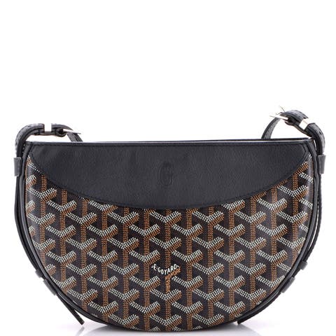 Hirondelle Shoulder Bag Coated Canvas and Leather