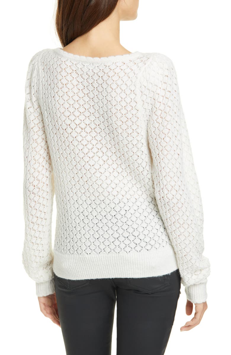 Joie Moxya Pointelle Puff Sleeve Sweater, Alternate, color,