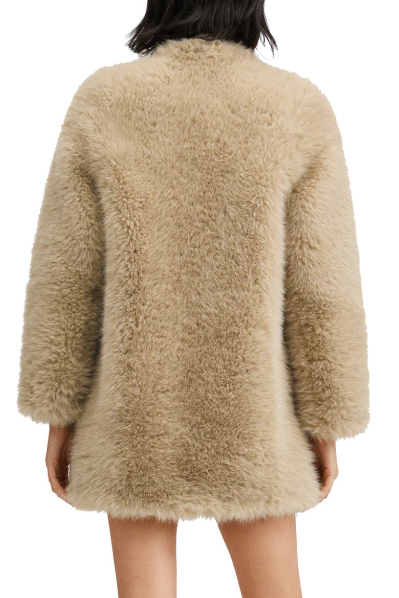 Faux Fur Coat, Alternate, color, BEIGE