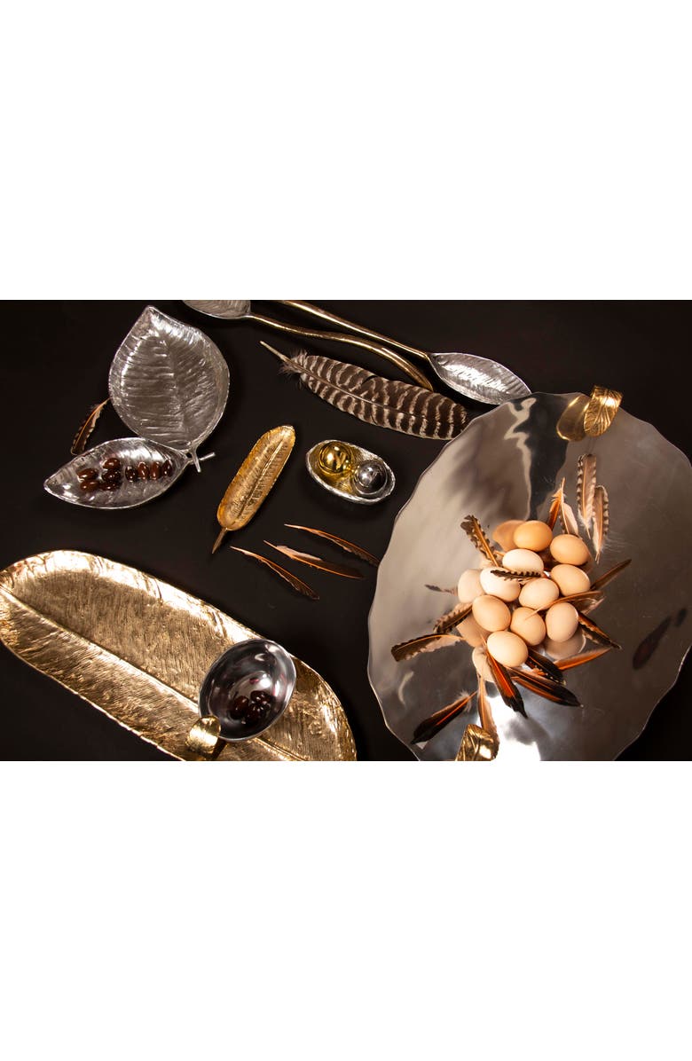 Lunares Feather Long Serving Set, Alternate, color, Gold