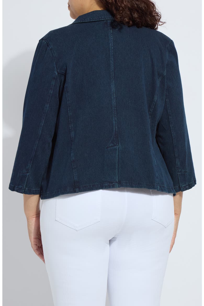 'Lyssentials Della Bracelet Sleeve Blazer, Alternate, color, INDIGO