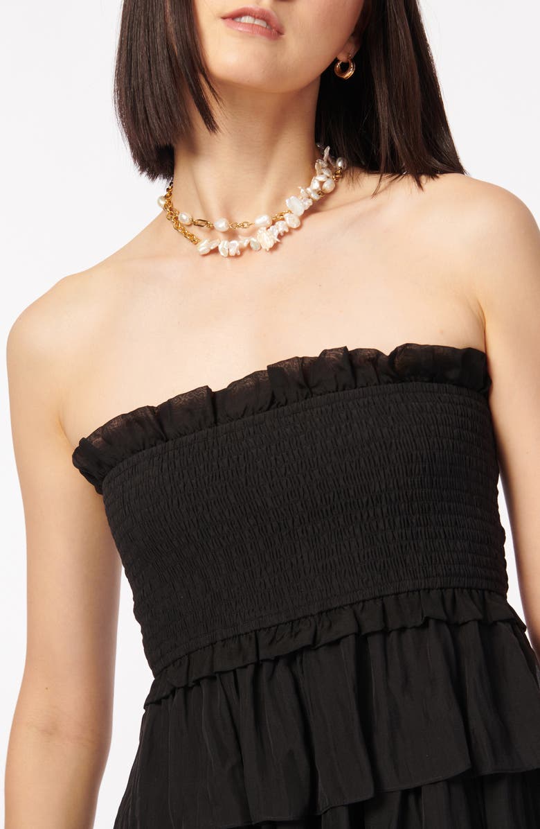 CAMI NYC Stella Smock Bodice Strapless Maxi Dress, Alternate, color, 
