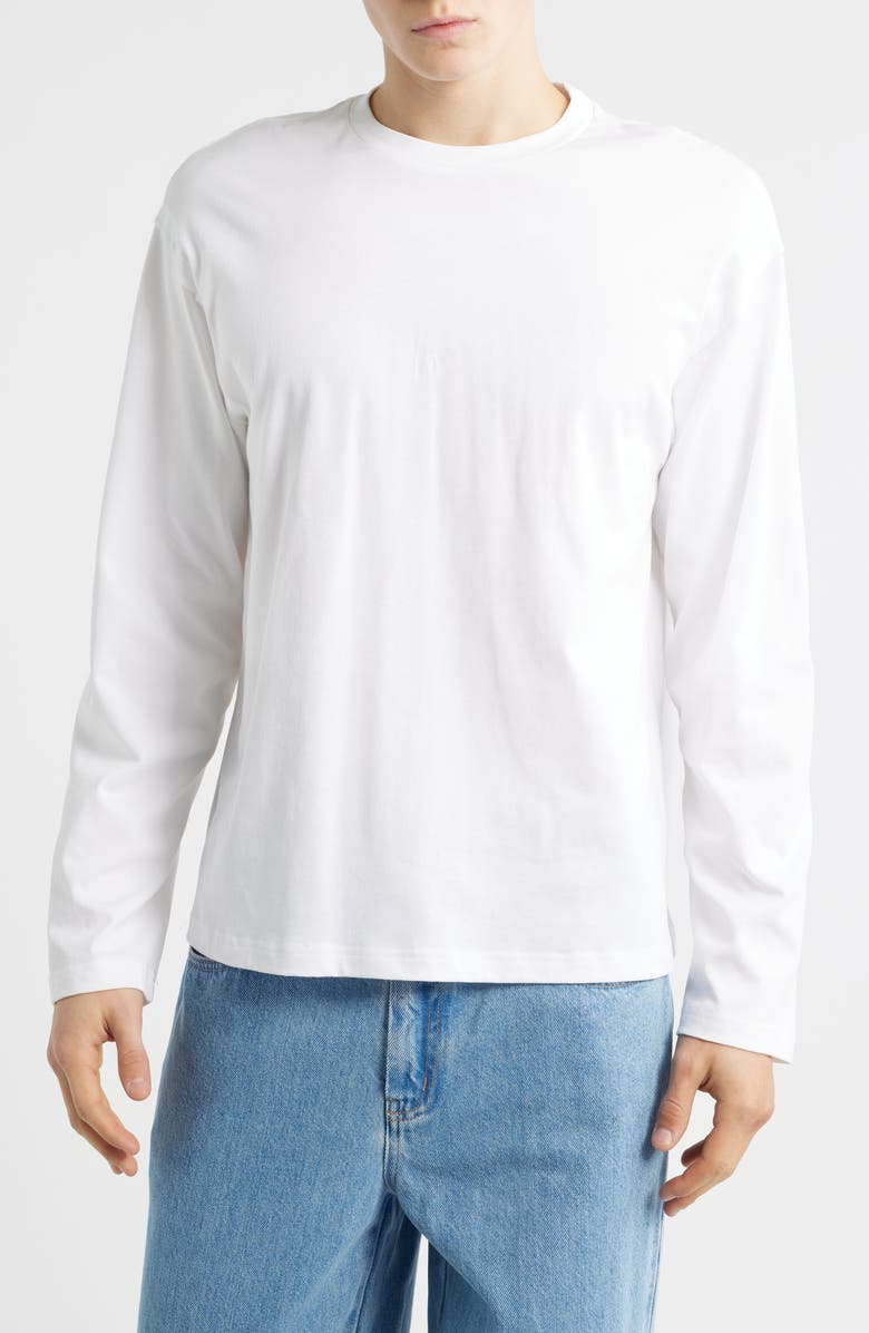 KROST Reverse Seam Long Sleeve Cotton T-Shirt, Main, color, White