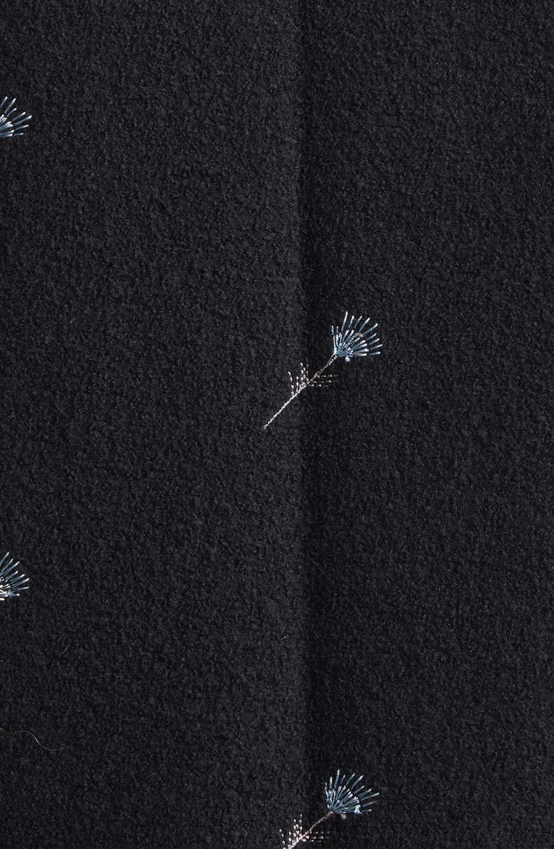 RIER Walker Floral Embroidered Wool Vest, Alternate, color, Black Flowers Felted