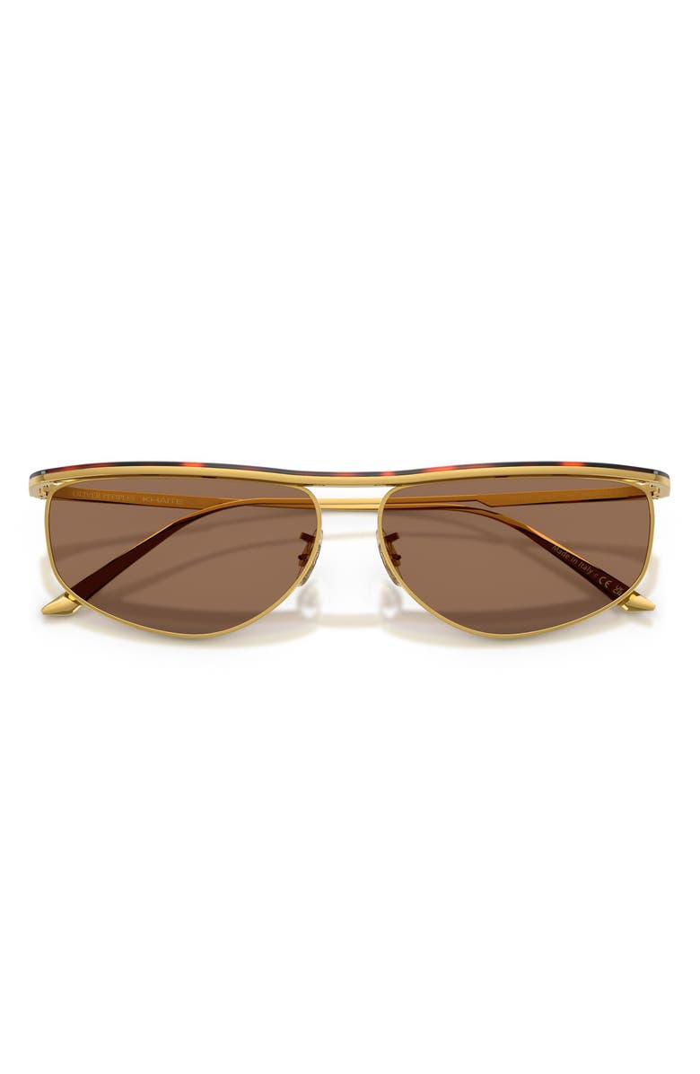 Oliver Peoples x KHAITE 59mm Oval Sunglasses, Alternate, color, Gold/ Dark Mahogany / Brown