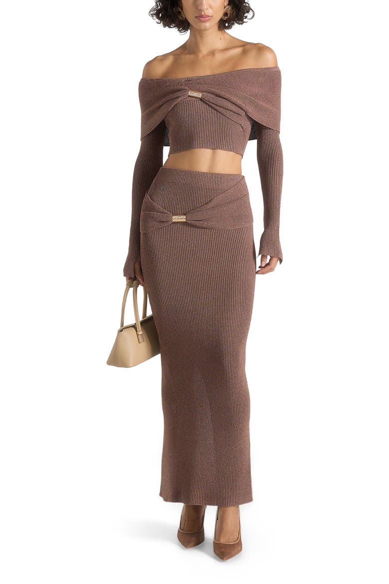 Amy Asymmetric Midaxi Skirt With Hardware Detail, Main, color, Taupe