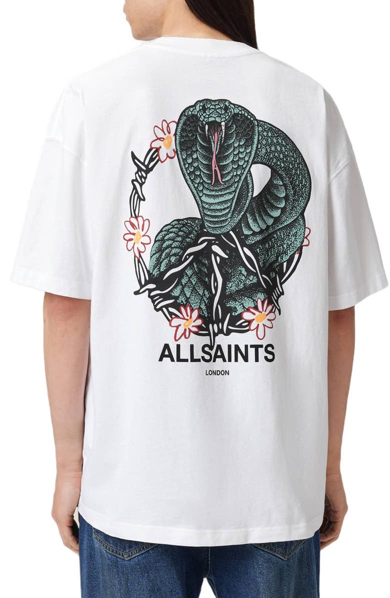 AllSaints Snakebite T-Shirt, Alternate, color, Optic White
