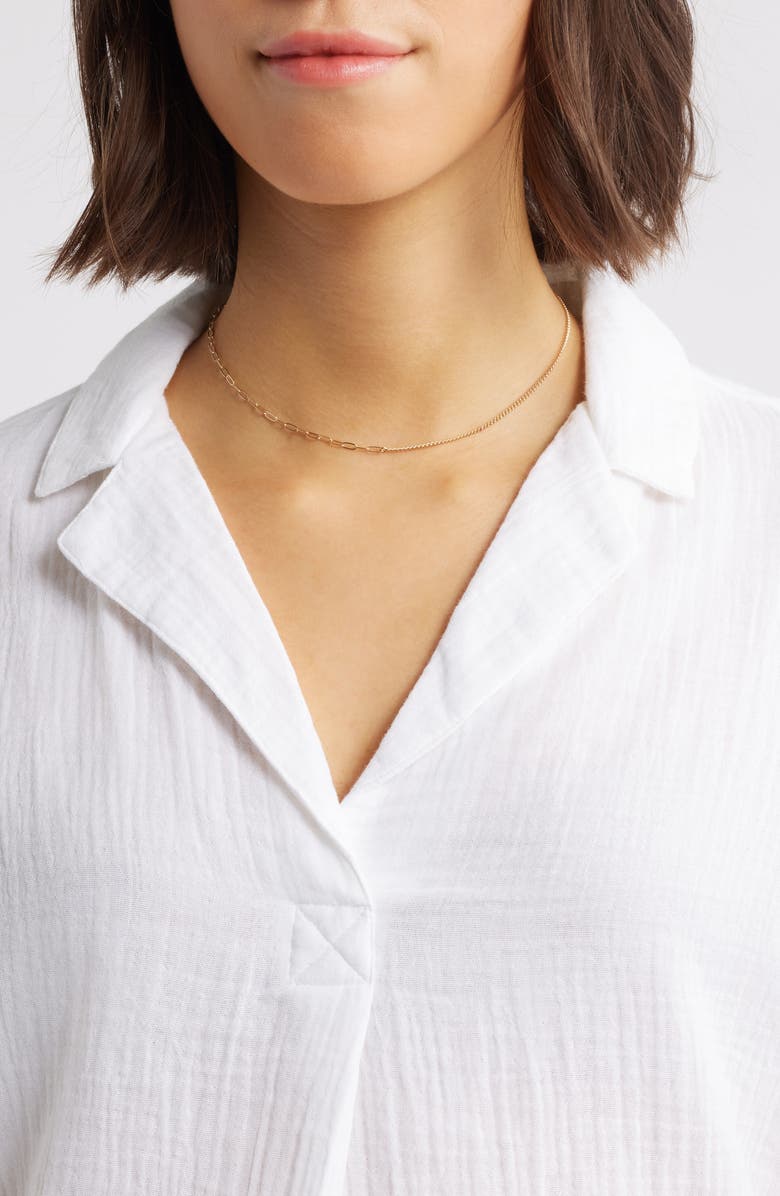 beachlunchlounge London Cotton Gauze Popover Top, Alternate, color, 