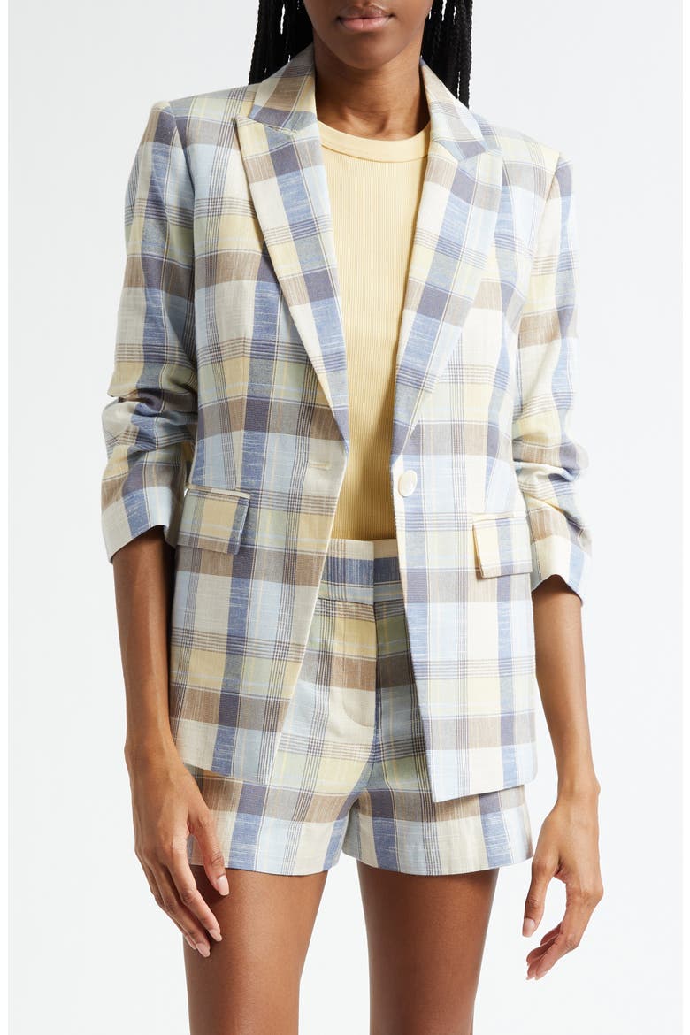 Clayton Plaid Cotton Blend Dickey Jacket, Main, color, POWDER BLUE MULTI