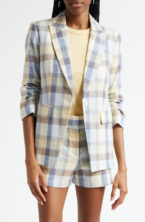 Veronica Beard Clayton Plaid Cotton Blend Dickey Jacket In Blue