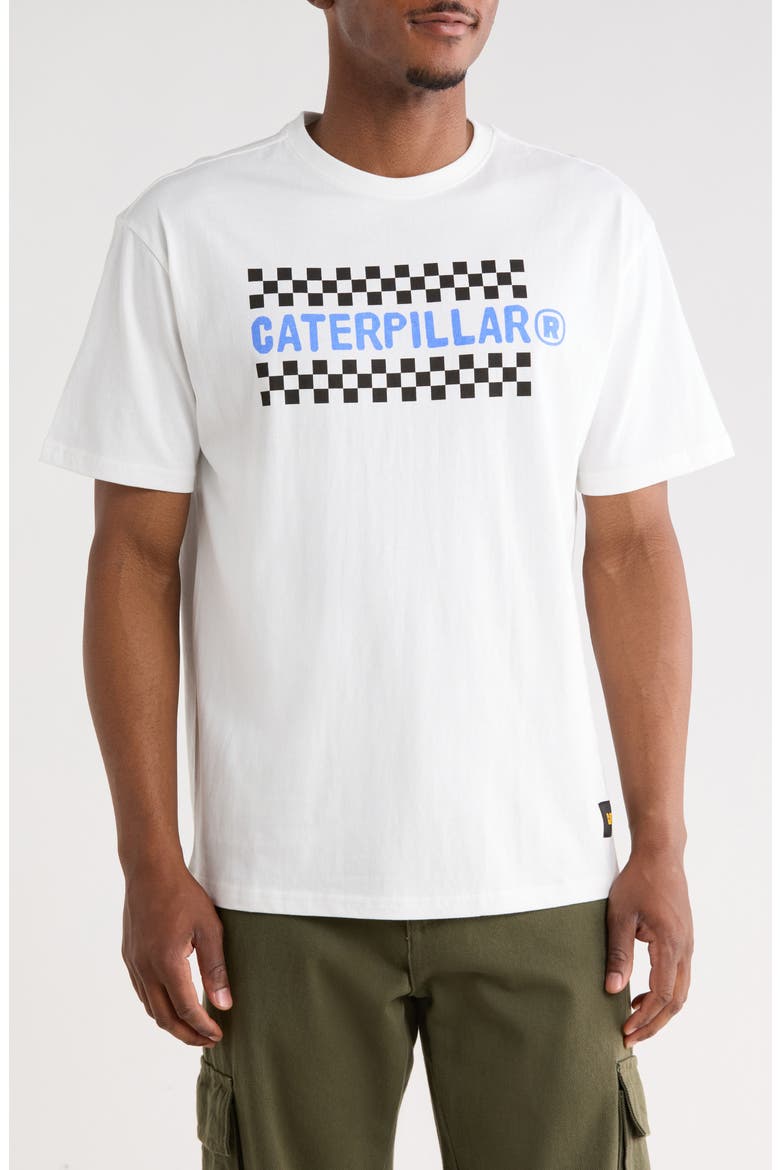 Relaxed Fit Check Graphic T-Shirt, Main, color, GARDENIA