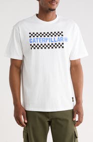 CAT WWR Relaxed Fit Check Graphic T-Shirt