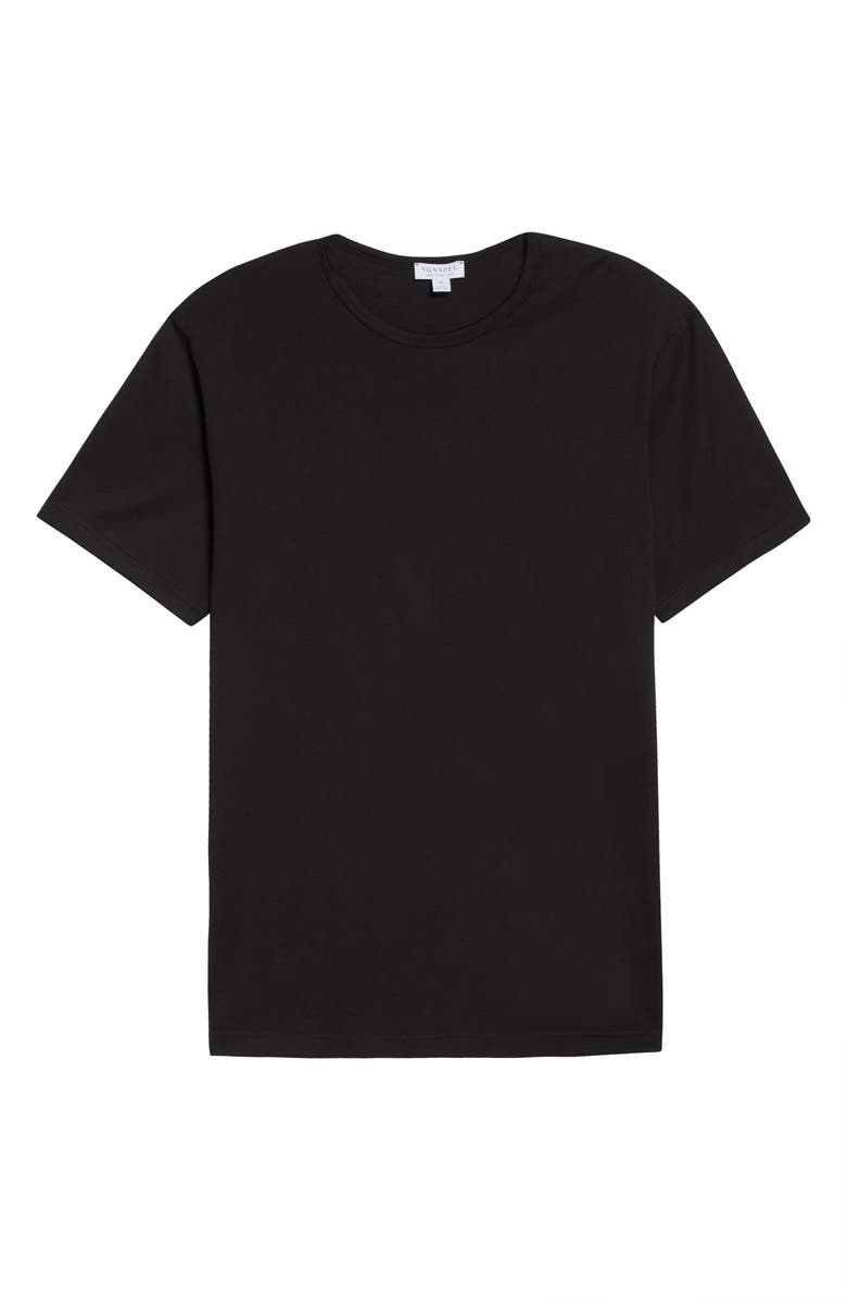 Sunspel Crewneck T-Shirt, Alternate, color, Black