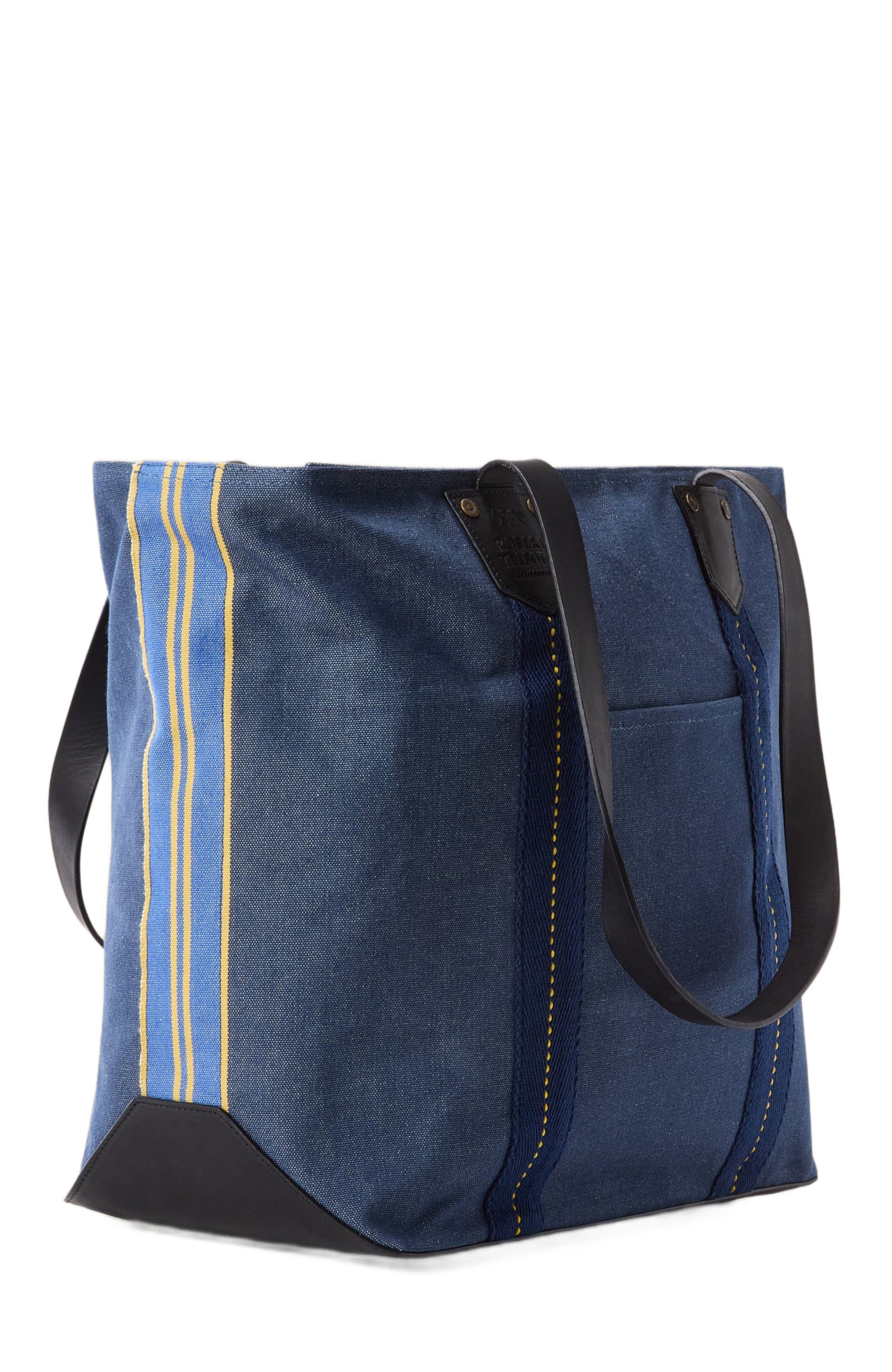 Robert Talbott Freeman Canvas Tote Bag, Alternate, color, Denim Blue