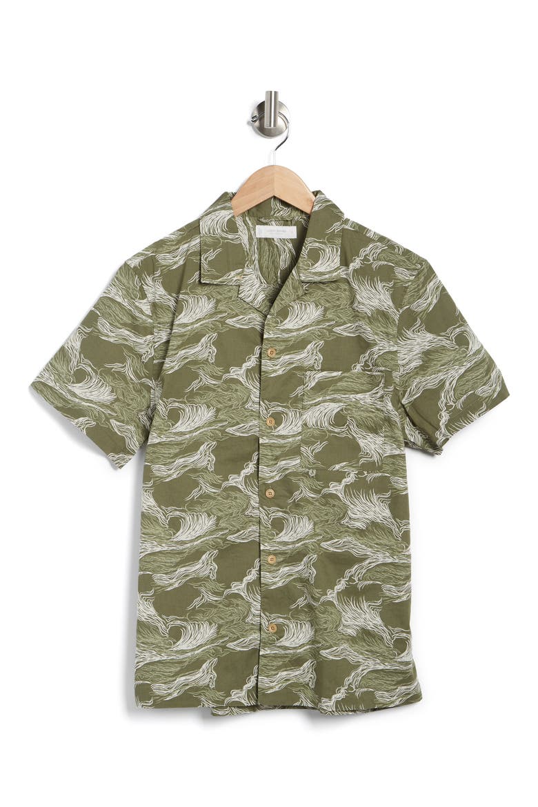 Short Sleeve Button-Up Club Shirt, Alternate, color, SURF WAVE GREEN