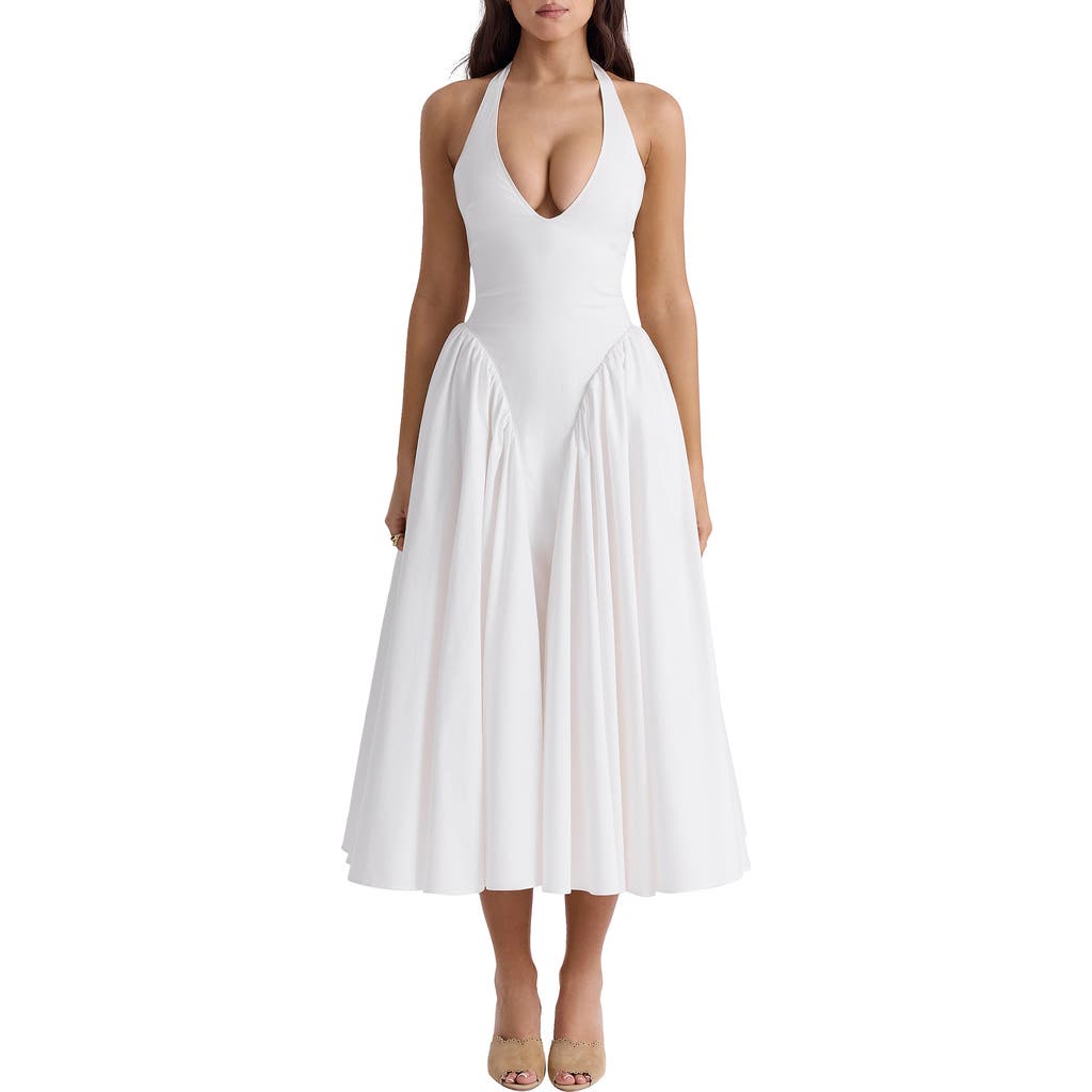 HOUSE OF CB HOUSE OF CB MARILYN GINGHAM HALTER MIDI SUNDRESS