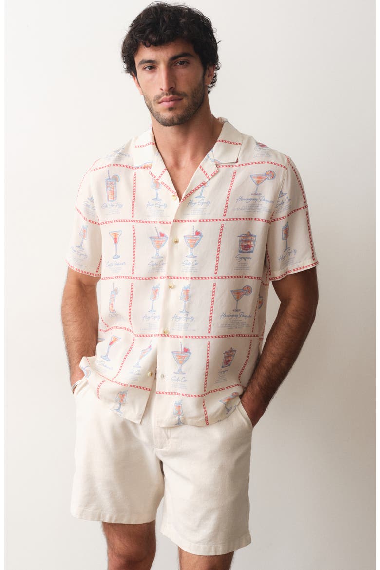 Luzio Short Sleeve Button-Up Shirt, Alternate, color, MULTI HAPPY HOUR PRINT