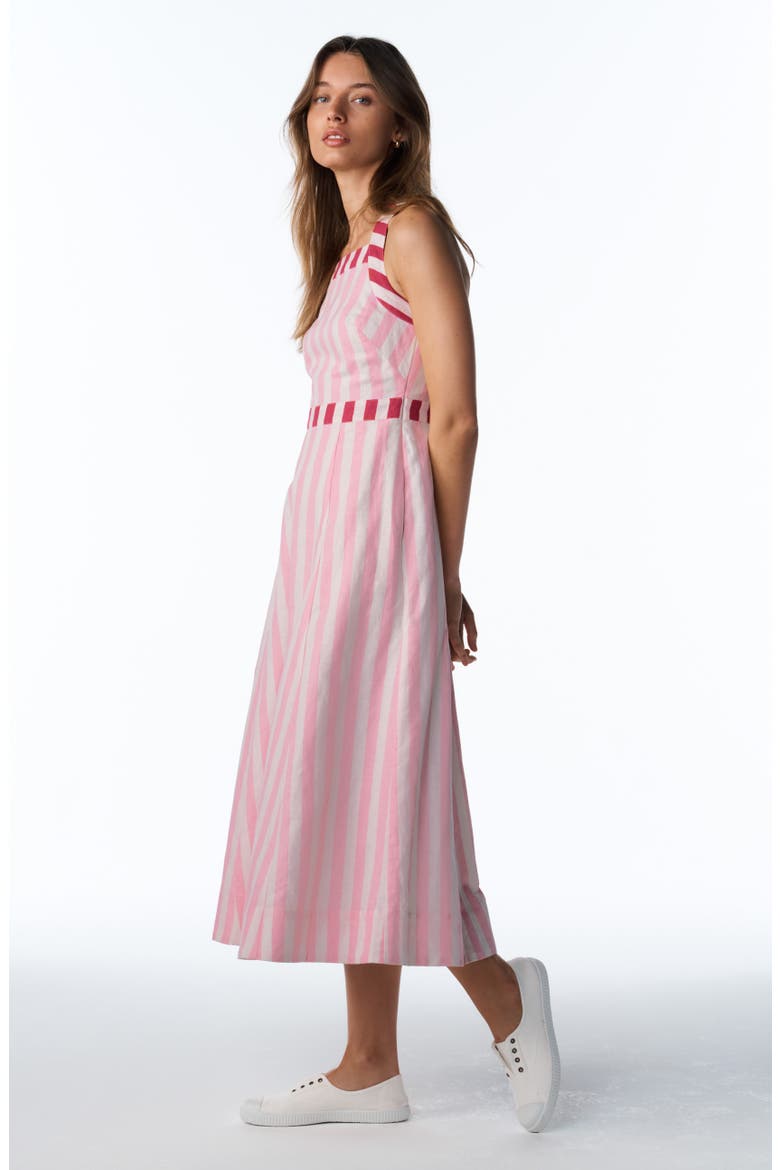 criss cross linen blend midi dress Boden Women's Cross-Back Linen Blend Dress in Black