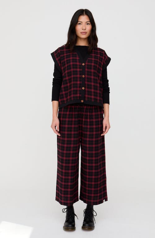 Turtledove London Organic Cotton Judy Crop Trousers In Red