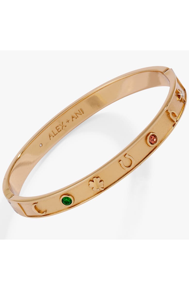 Alex and Ani Lucky Hinge Bangle Bracelet, Alternate, color,