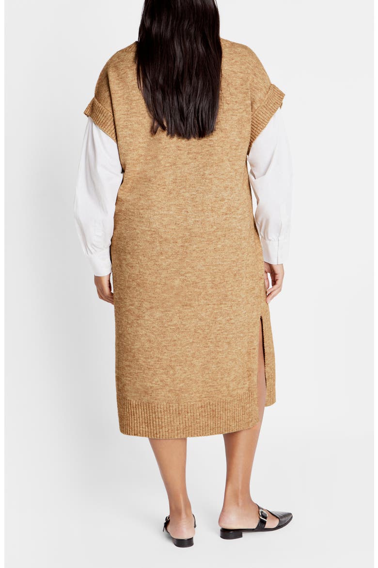 Gloria Layered Long Sleeve Knit Dress, Alternate, color, CARAMEL