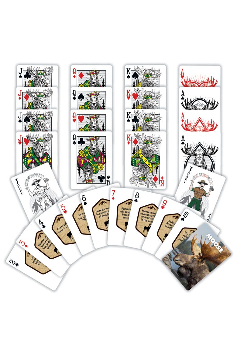Moose Playing Cards, Alternate, color, Multicolor