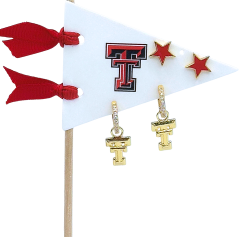 Texas Tech  Pennant Pair Earring Set