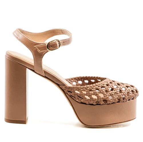 Andrea Gomez Exclusive Beatriz Raffia Platform Sandals In Brown