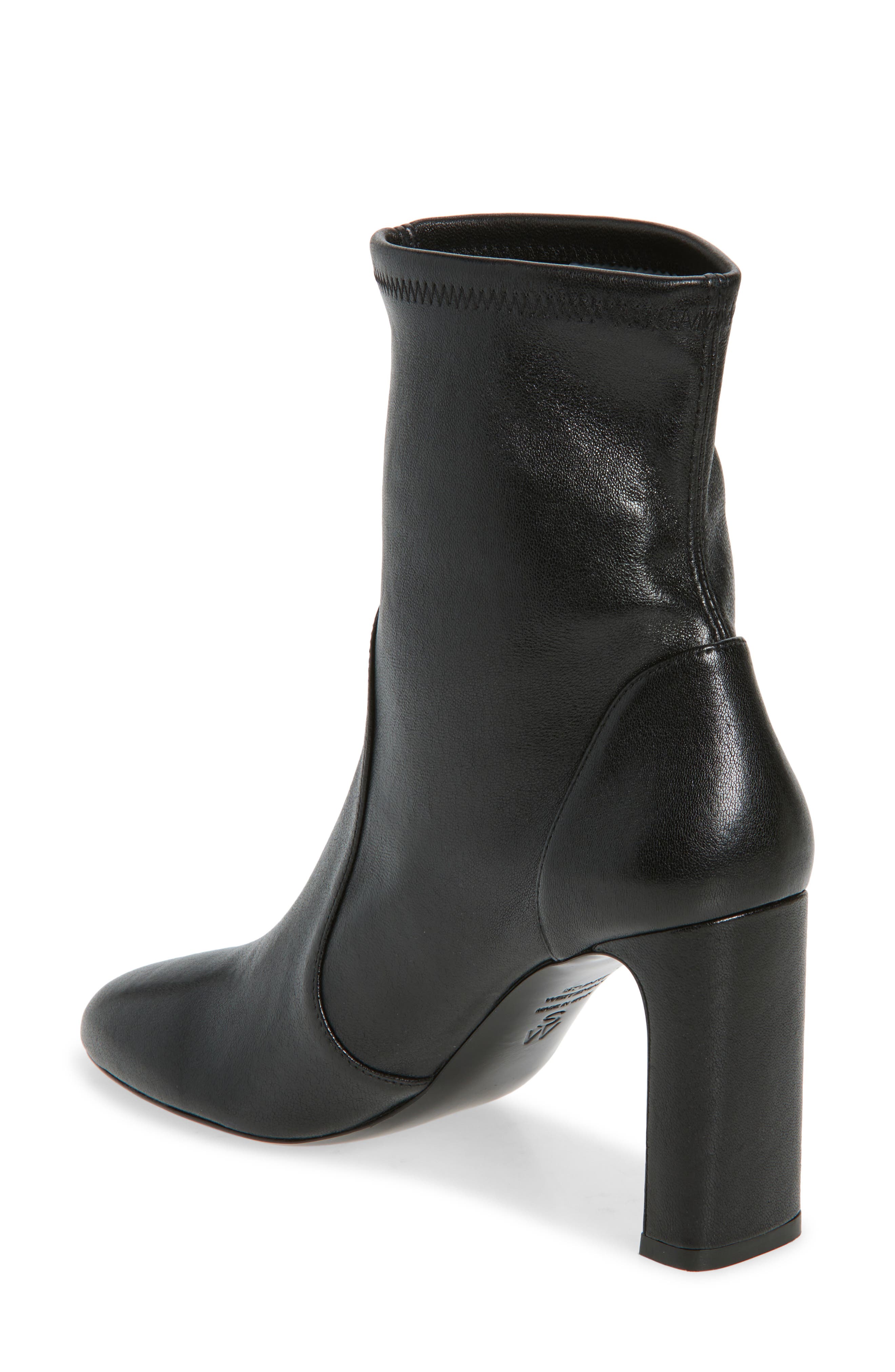 Stuart Weitzman Babette Bootie 85, Alternate, color, Black Nappa