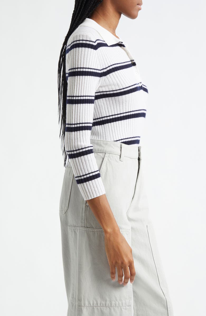 Vince Stripe Cashmere & Silk Top, Alternate, color, Off White/ Coastal
