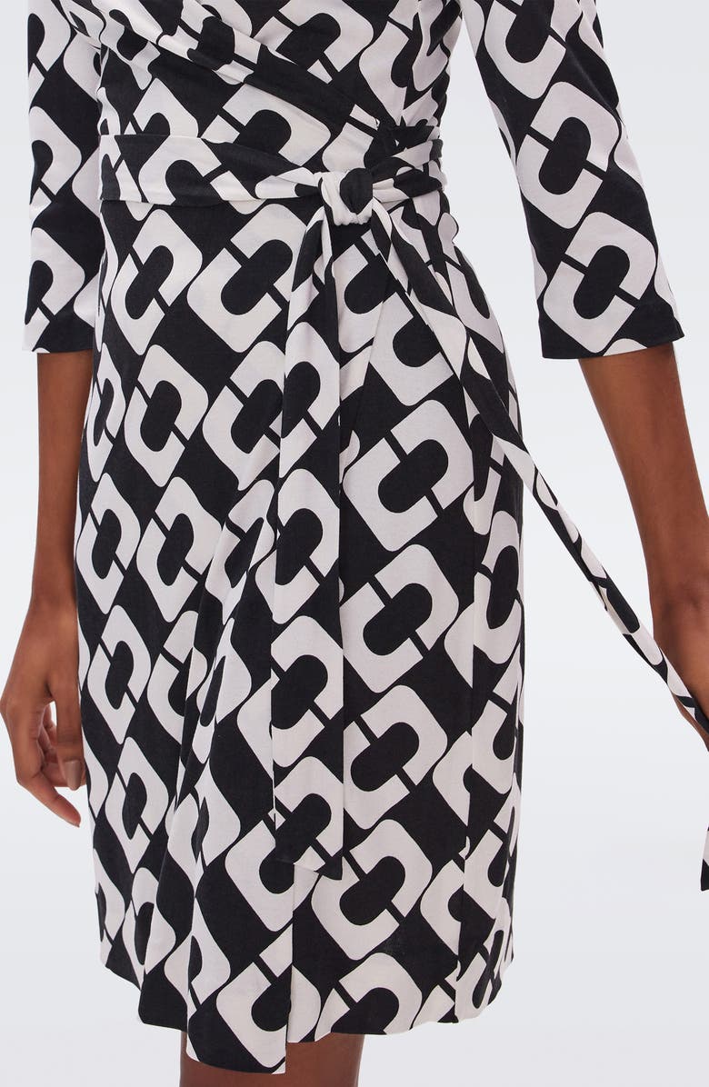 DVF New Julian Two Print Silk Wrap Dress, Alternate, color, 